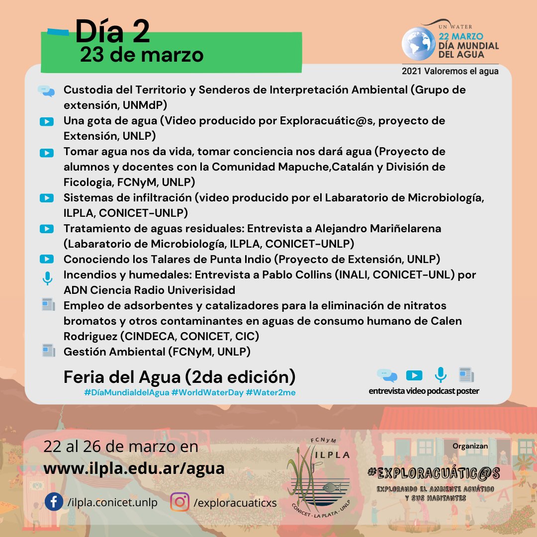 exploracuaticxs's tweet photo. ¿Ya vieron todo lo que hay el segundo día de la #FeriaDelAgua 2021? Les invitamos a ingresar a https://t.co/KRJIKuaPnM y ver las entrevistas, videos, podcast y pósters de hoy y de ayer! #DiaMundialDelAgua https://t.co/DKa3Oq7ed0