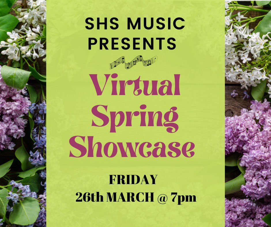 saratogamusic's tweet photo. Spring is in the air!!!! SHS music department presents Virtual Spring Showcase, this Friday 26th March @ 7pm!!! Premiere Link will be available on SMB website on the day of the concert - https://t.co/9WusJxwFaA
Don’t forget to log in!! https://t.co/sdMayBYaO1