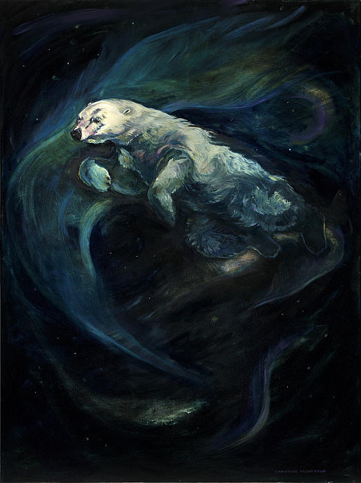 CMontagueArtist's tweet photo. New artwork for sale! - "Polar Bear Swimming with the Northern Lights" - https://t.co/gEQ3RN66Xb @fineartamerica https://t.co/mcB3Hi2HA3