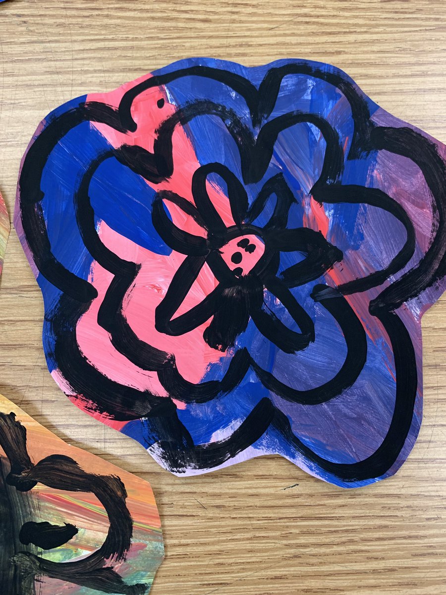 AmyDrost5's tweet photo. Spring has sprung in the Art room. 1st grade painted paper flowers idea from @mrsgreenartartbaby #mveaglestrong #mves @ECSDLeadMVES https://t.co/KXR4CfCEvI
