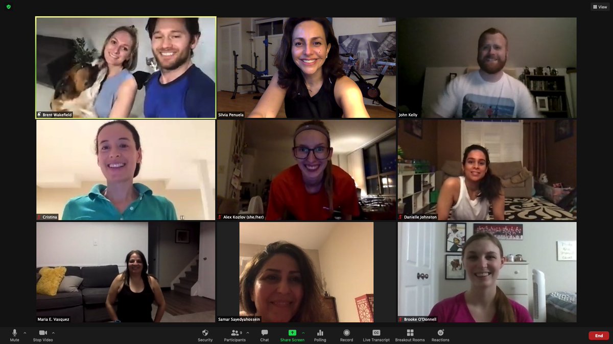 DrSilviaPenuela's tweet photo. A year ago today we started training with @Brentwakefield3 and our #westernstrength group on @Zoom. So thankful for the amazing training and for one year of getting #StrongerTogether @westernuACB @SchulichMedDent @lndont https://t.co/HUbK4fkfek