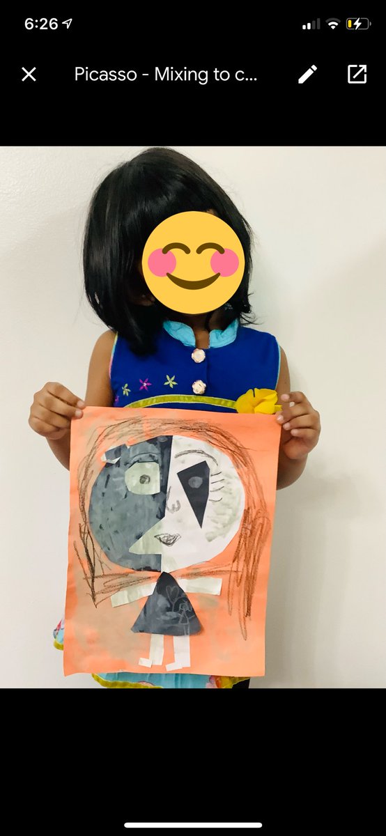 #PreK finished their #picasso with  #light and #shadows unit 😍👏 So proud of them. We learned how to create an #abstract self-portrait with shapes and shadows! #elementaryart #prekart #artteacher #painting