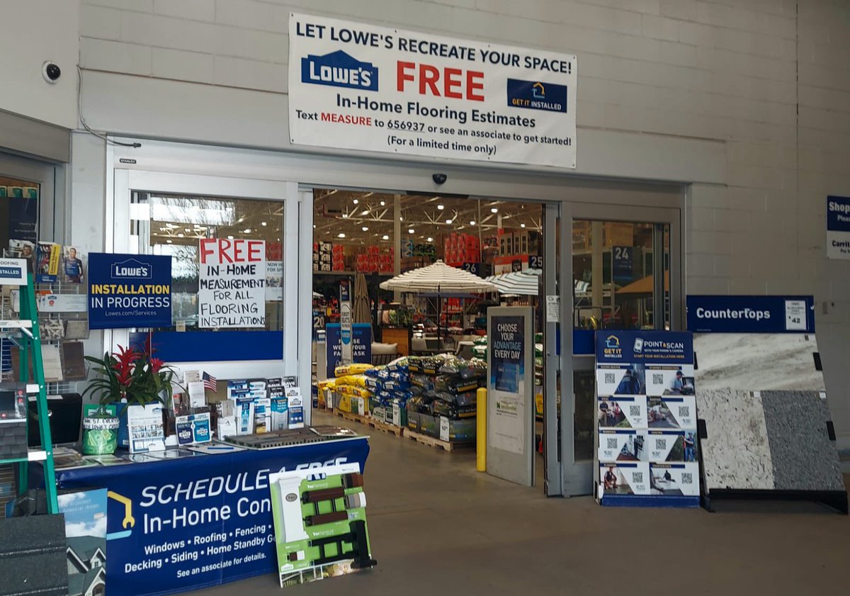 kg899's tweet photo. Thank you to the @lowes2572  team for welcoming our customers through the entrance of our store with Services! @D899_RVA https://t.co/FQwB9nzjHv