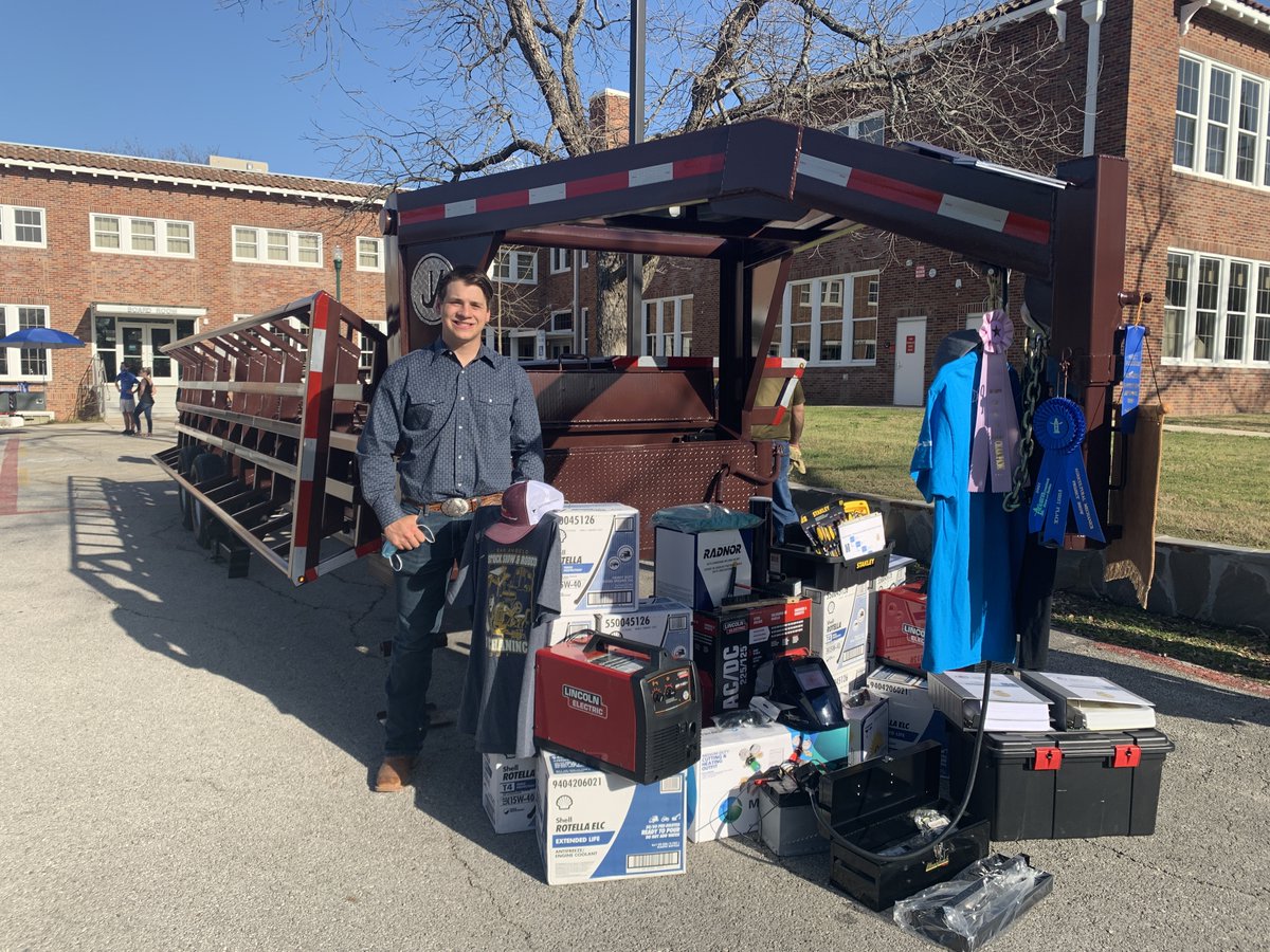 GeorgetownISD's tweet photo. #GoodThingsGISD Ag Mechanics students Joseph Valenta and Hunter Miller won 1st and 3rd place over the weekend at the Houston Ag show for welding. Their projects were on display for the community before tonight’s board meeting. https://t.co/2KUA1sgrpH