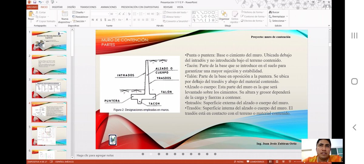 #partes del #murodecontencion 
•Punta o puntera.
•Tacón 
•Talón 
•Alzado o cuerpo
•Intradós
•Tradós
#murodecontencion #ingeniería #civil #ingcivil #proyectos #QRoo
<a href="/omaralpuche/">omar alpuche leal</a>