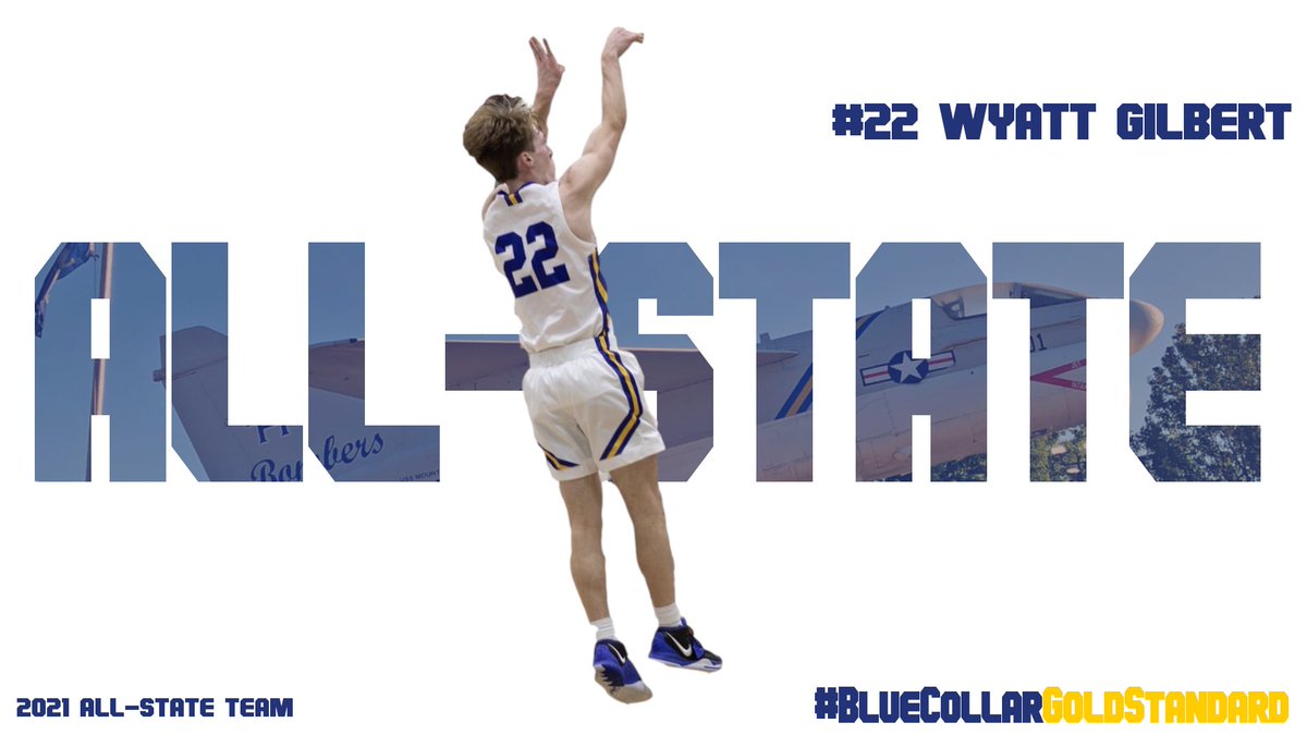 Averaging:

16.8 Points Per Game
3.7 Rebounds Per Game
3.0 Assists Per Game

on
38% from 3
48% from the Field
91% from the FT Line

Is there any question he’d be All-State too?

Congratulations <a href="/wyatt_gilbert4/">Wyatt Gilbert</a> on being named All-State!

One of the best to put on the Blue &amp; Gold!