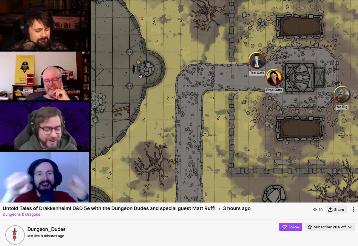 bymattruff's tweet photo. Just finished part one of my adventures in Untold Tales of Drakkenheim. You can catch the instant replay on the @dungeon_dudes Twitch channel: https://t.co/Ue7qZdU53D https://t.co/udlllV8yjD