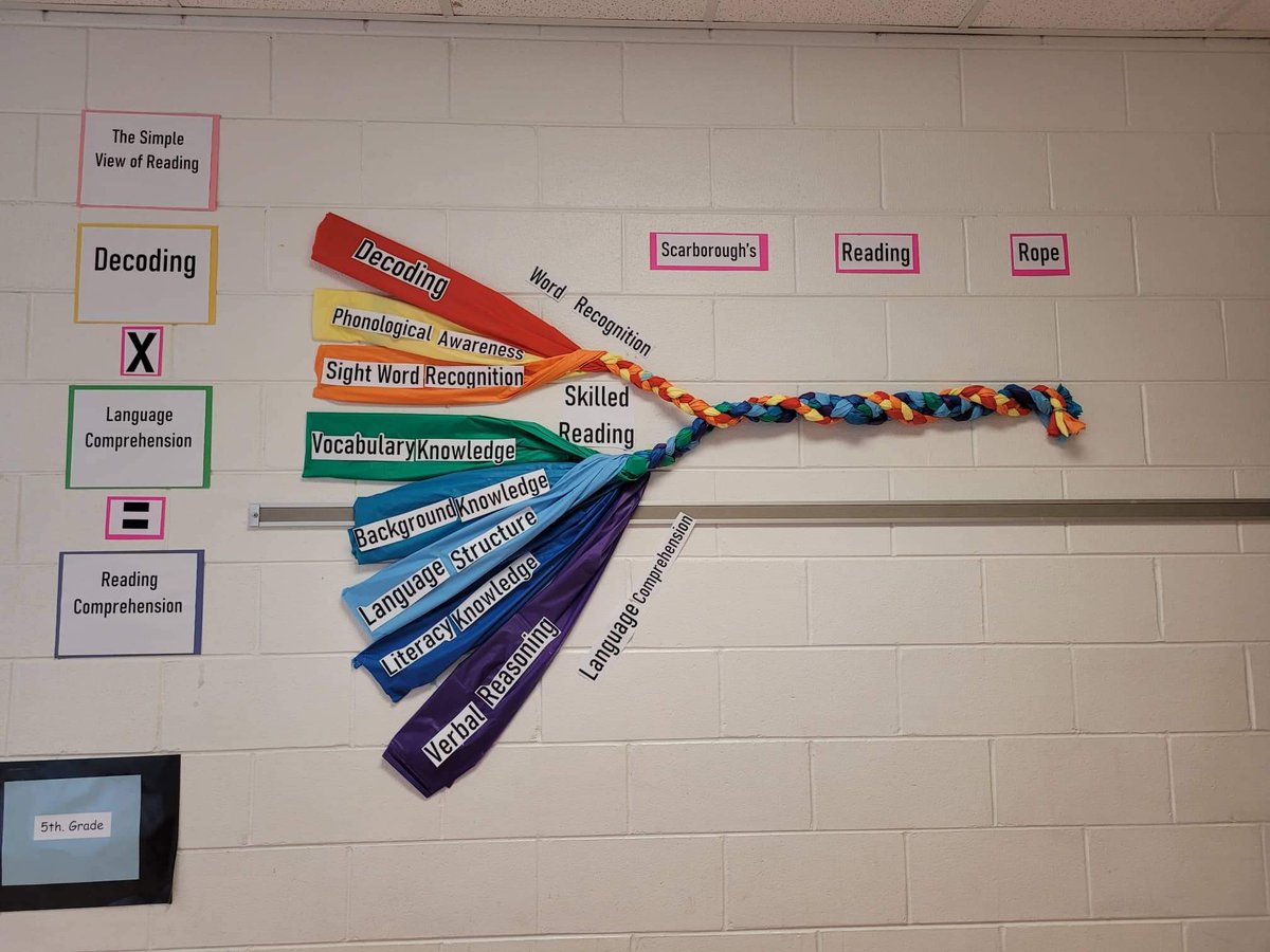 Shout out to my pal <a href="/JuneTokosh/">June Tokosh</a> for creating this in our hallway with me. A daily reminder of how important each strand of Scarborough's Reading Rope is. #knowbetterdobetter #scienceofreading <a href="/HopewellSchools/">Hopewell Schools</a>