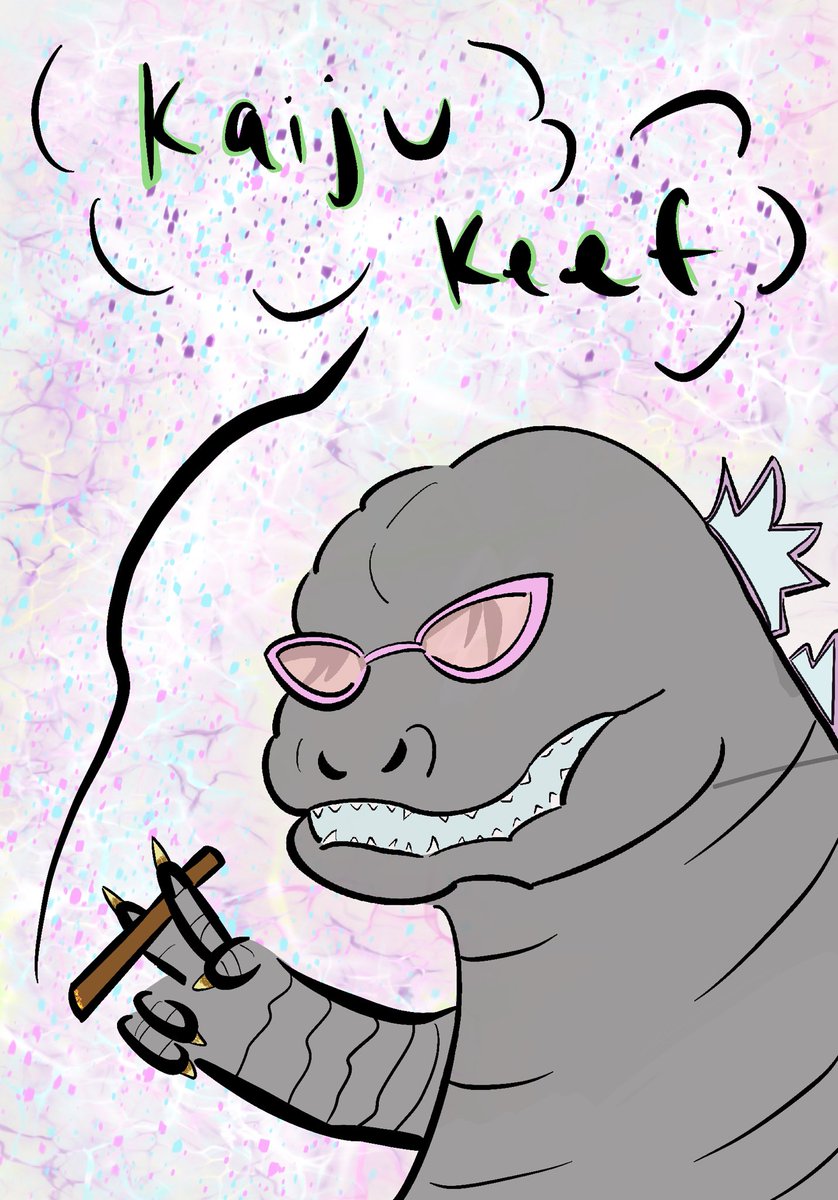 goodzilla__'s tweet photo. Been working on this for a while! Here’s some finished art and some unfinished stuff from my clothing brand I’m working on called Kaiju Keef!! 😆 #godzilla #GodzillaVsKong https://t.co/dZGQ7RBmAO
