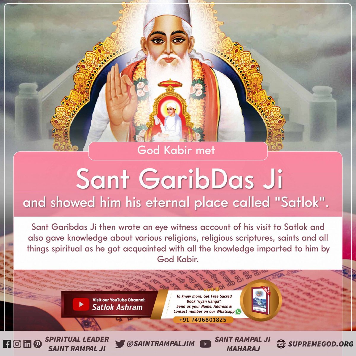 GuruPre32993895's tweet photo. #संत_गरीबदासजी_महाराज

Sant garibdas ji and showed him his internal place called "satlok" .

#BodhDiwas_Of_SantGaribDasJi https://t.co/bXcLjakVar