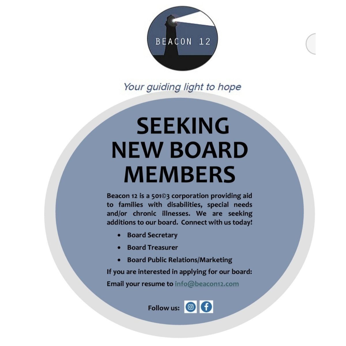 beaconxii's tweet photo. Beacon 12 is seeking new board members!  We welcome you to share, repost and apply today! https://t.co/gWr41KA3yv