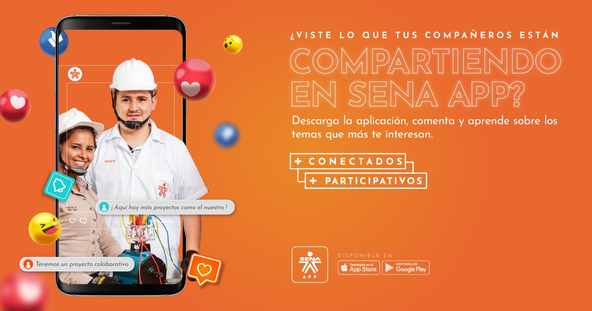 SENA_RValle's tweet photo. Tus compañeros ya están interactuando en #SENAApp. Crea tu perfil en la aplicación para que empieces a compartir con ellos y aprender sobre los temas que más te interesan. De esta manera estaremos más conectados 📲 https://t.co/DbNYh2zlgx