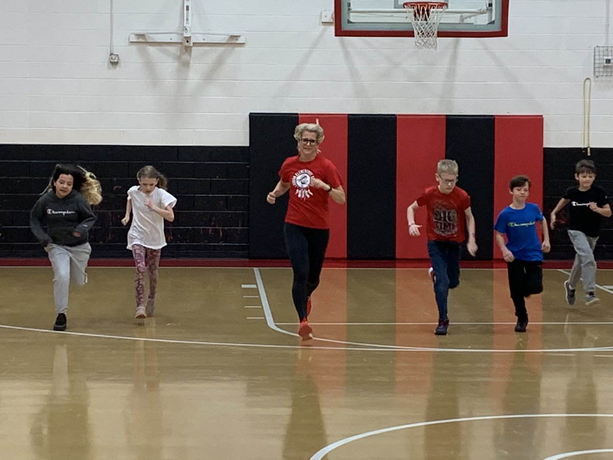 christieamburn's tweet photo. Ran my first PACER test today. Not that it was a competition, but I outlasted all of these spry fifth graders. I stopped at 45 because they needed to get on with PE class, and also because I was dying. 😂 @CompeteEveryDay #everythingisacompetition https://t.co/v6J5J1R5LI