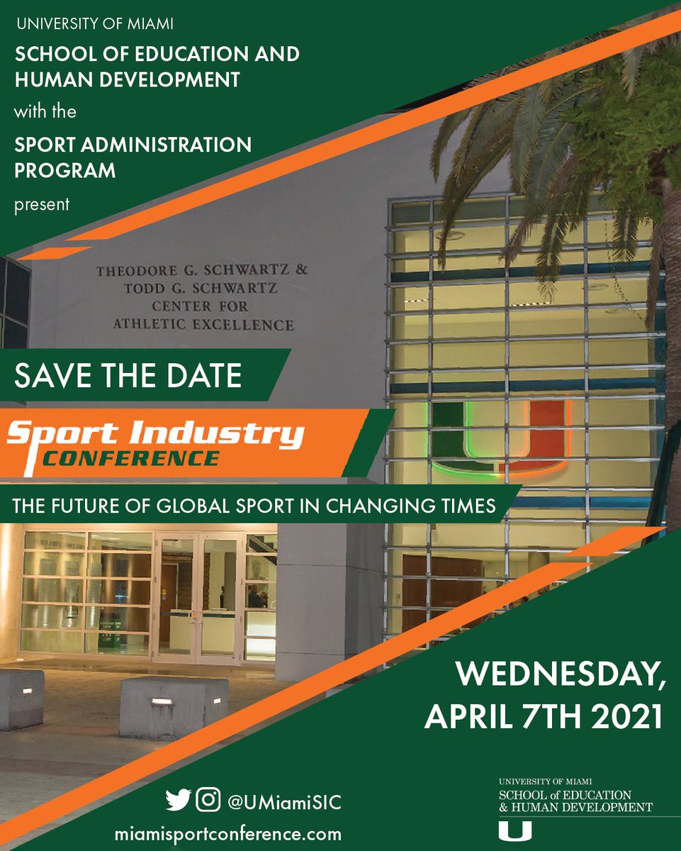 Join us virtually on Wed., April 7th for some insightful discussions re: the future of global sport. Register at miamisportconference.com.
