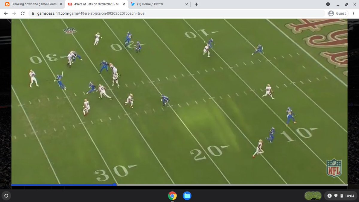 coachkou's tweet photo. The 49ers do a great job finding ways to get Kittle the ball. Here they run a te screen off play action with Jet motion. See this and plenty of my other screens in the post below.
https://t.co/hV11nAY6CE

#rpooffense  #passoffense #spreadoffense #westcoastoffense #49ers #nfl https://t.co/4UHyUQunKL