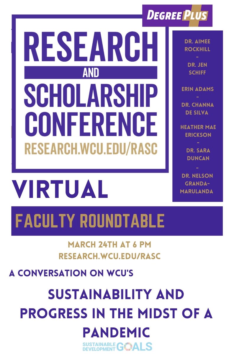 Prof_Granda's tweet image. RASC Faculty Roundtable premier at  youtu.be/Dc9gW7S8yvs We will be discussing the #GlobalGoals at @WCU and their impact to the local community.  #wcuengineering #SDGs #sustainablility #ClimateAction #ClimateJustice @DrD_AQ