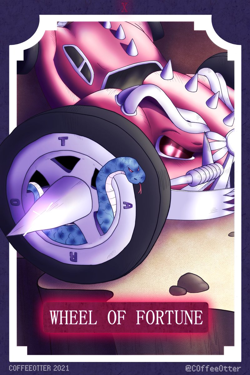 rrotheweirdo's tweet photo. [ Wheel of Fortune ]
For the @jjbatarot project- be sure to check out all the other cards on there too! Very glad I was able to partake in this 💕

#jjba #jjbafanart #JOJOsBizzareAdventure https://t.co/bM7AWbJWrr