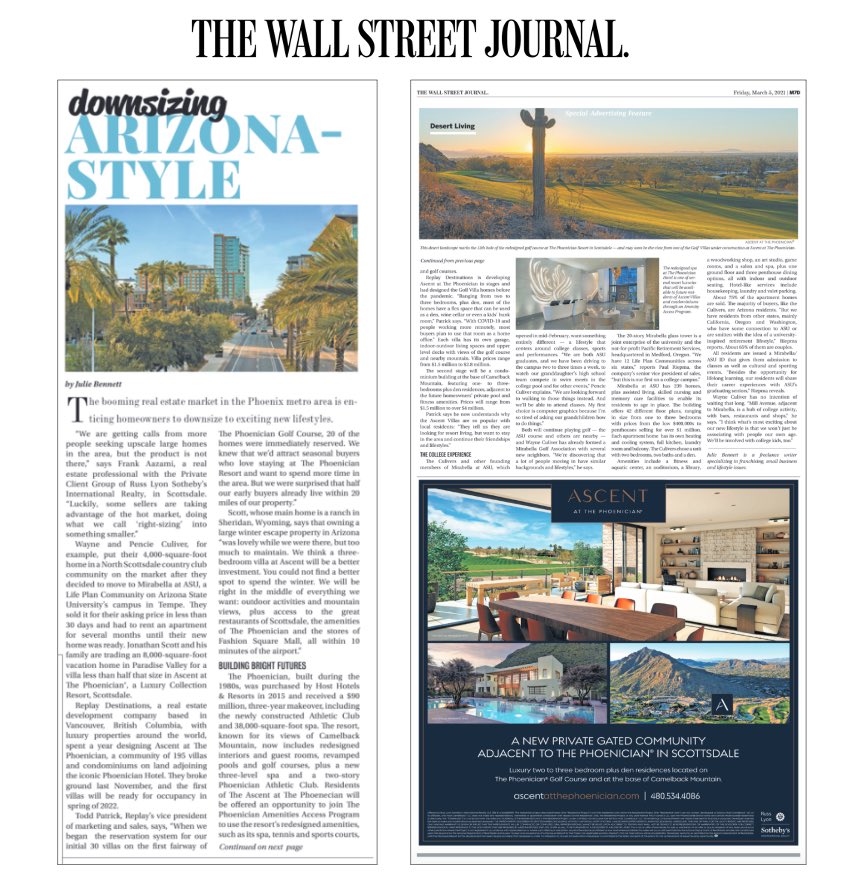 AscentScottsdal's tweet photo. Ascent offers desert lifestyle seekers modern living spaces, &amp; attractive real estate investments, that are manageable in size &amp; packed w/ all the luxuries they desire. 

See the full Ascent at The Phoenician® feature in The Wall Street Journal on https://t.co/iAIFbbXdt8 https://t.co/3Xgp3Yax8s