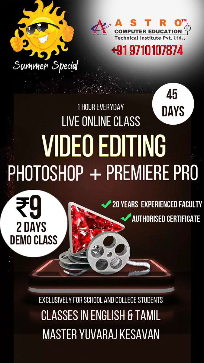 Yuvarajkesavan1's tweet image. #Onlineclass #astrocomputereducation
For course enquiry astrosince2010.blogspot.com/2021/03/SUMMER…