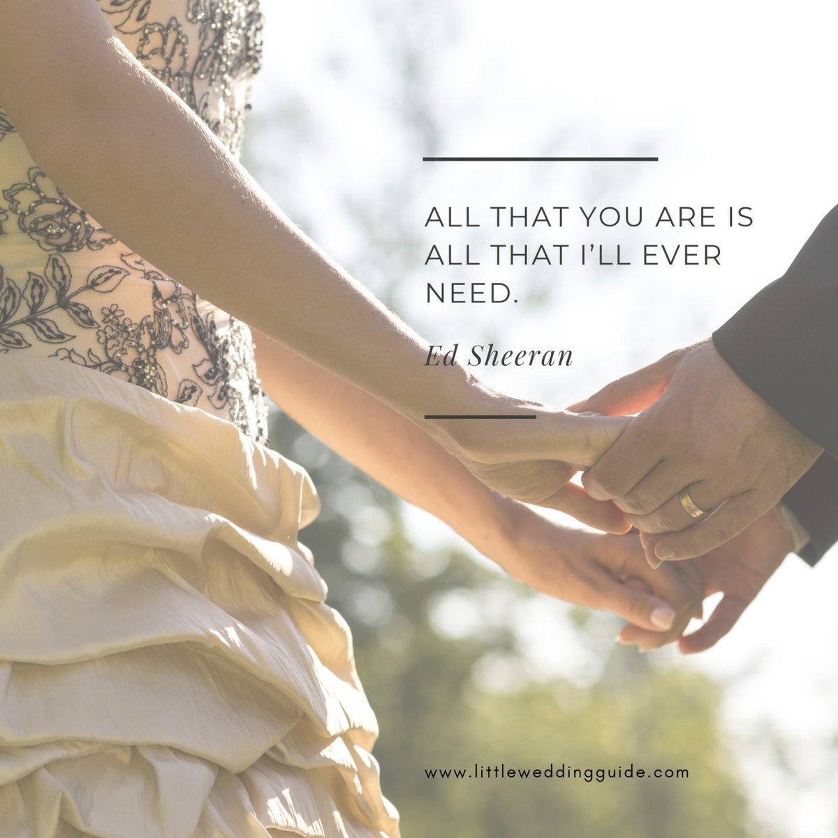 So romantic. From Ed Sheeran's Tenerife Sea. 💕 littleweddingguide.com/the-ceremony/a… #weddingquotes #lovequotes #littleweddingguide