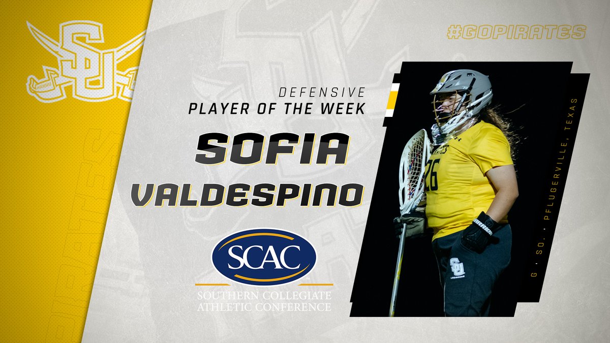 SUPirates's tweet photo. Sofia Valdespino of @SUPiratesWLAX was named SCAC Defensive Player of the Week: https://t.co/Tq0VPurVL2 https://t.co/UqZLYoNvH6