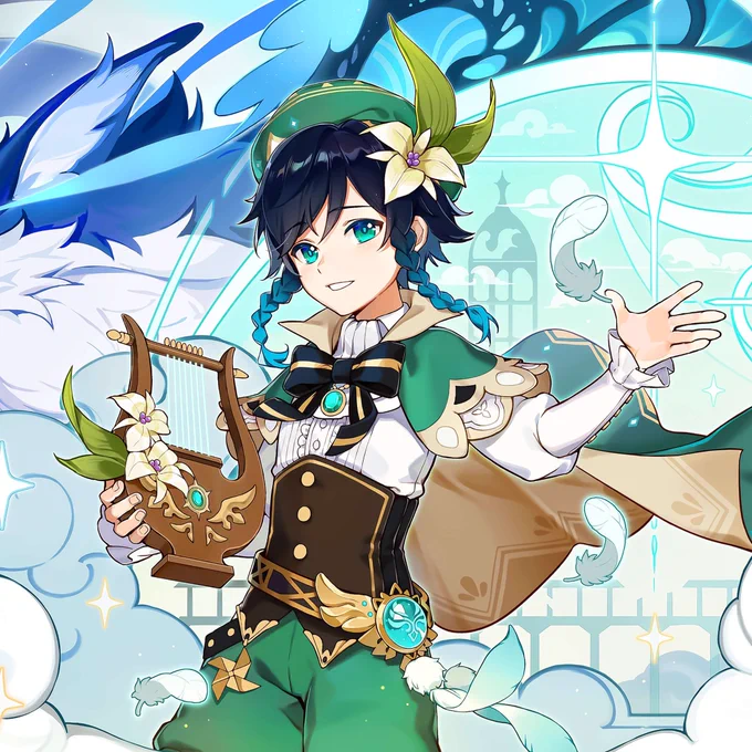 People who rebelled against Decarabian are known as "defenders of spring and sky".

Venti's current lyre, Der Frühling, means "the spring".

Venti's previous lyre, Der Himmel, means "the sky".

#GenshinImpact #Genshin #原神 