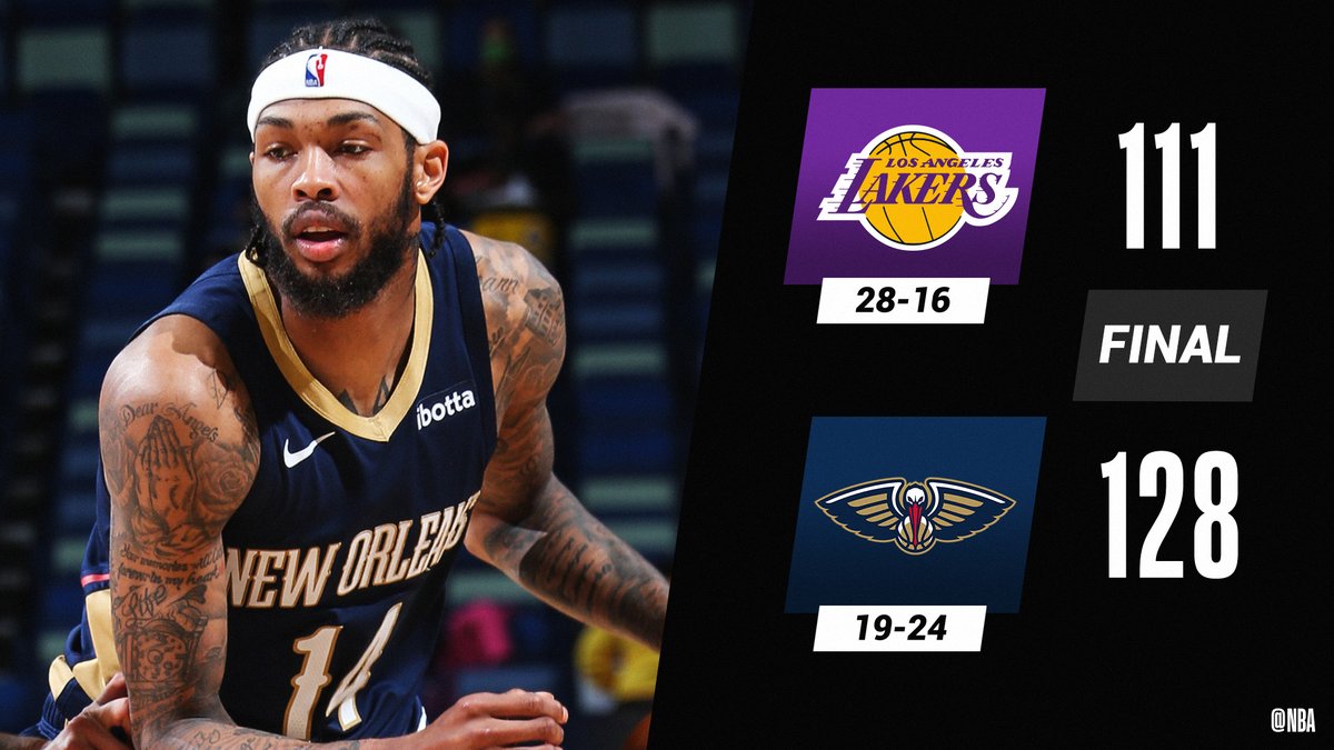 Nba Brandon Ingram S 36 Pts 14 21 Fgm Power The Pelicansnba At Home Zion Williamson 27 Pts 9 13 Fgm Nickeil Alexander Walker 18 Pts Kira Lewis Jr 16 Pts 6 Ast 2 Blk T Co Utxb1eufan