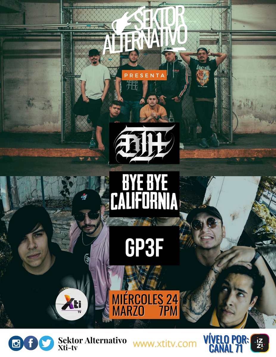 sektalternativo's tweet photo. No te pierdas mañana #SektorAlternativo, pues llevamos a tu pantalla directo desde #Argentina a @GP3F, todo el poder de #beneaththehorror y el Easy core de #byebyecalifornia 
#MiercolesAlternativo con Ricardo Tazman solo en @xtitv #RockOn https://t.co/GVW5FITfzS