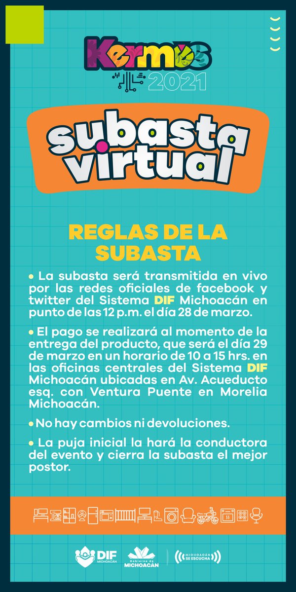 DIF_Michoacan's tweet photo. Este miércoles 24 de marzo arranca la venta de boletos en las oficinas de la Delegación Administrativa del Sistema DIF Michoacán, ubicadas en Av. Acueducto esquina con Ventura Puente, en horario de 10:00 am a 5:00 pm. 
#MichoacánSeEscucha https://t.co/11cutoJj8k