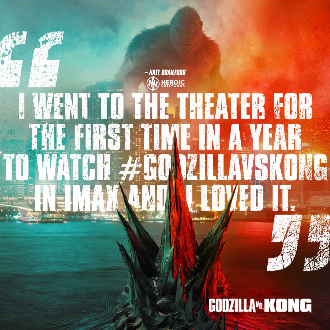 GodzillaXKong's tweet photo. #GodzillaVsKong is a must see in theaters! Get tickets now: https://t.co/a5EiPVyOc2. In theaters and streaming exclusively on @HBOMax March 31. https://t.co/Kdg9fsM4Yd
