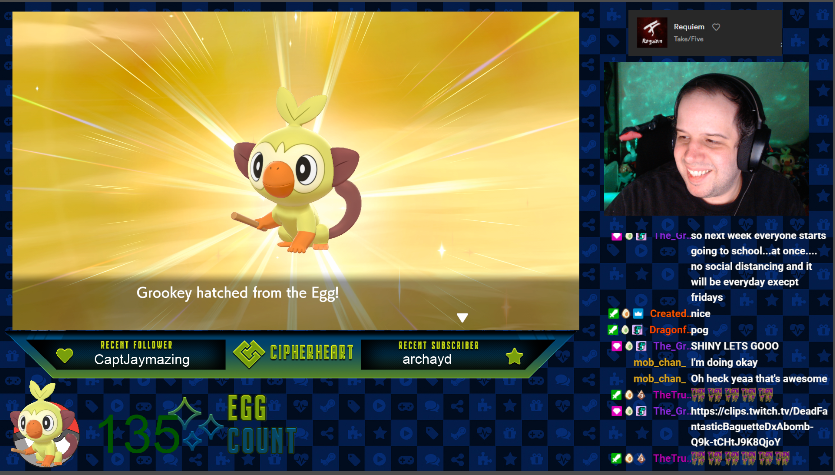 RealCipherheart's tweet photo. WHAT A WAY TO END A 13 HOUR STREAM FOR MY 1 YEAR ANNIVERSARY WITH A PERFECT 5 IV HA SHINY GROOKEY A 131 EGGS YOU CAN'T SCRIPT THIS KIND OF STUFF THANK YOU ALL FOR THE SUPPORT YOU ARE ALL AMAZING #PayItForward #1YearAnniversary #BOTW #PokemonSwordShield #MarioKart #Community https://t.co/cQCTDuh2pM