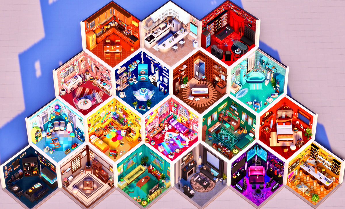 acha_games's tweet photo. Many Tiny Rooms completed!!
🏠❤️💗💛💚💙💜🖤🤎✨
I'm sharing it in the gallery.I hope it will be a shooting background that you can easily use.🥳💕
Gallery ID:achaama2009 
#あちゃシムズ #シムズ4 #NOCC 
#ShowUsYourBuilds #sims4builds 
#SimmersOfAsia #TheSims4 https://t.co/Zevv95KcNk