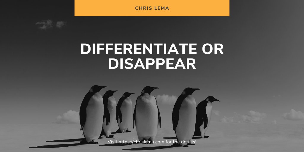 If you can hear my voice, you'll hear me preach as you read today's post. #differentiate 
chrislema.com/differentiate-…