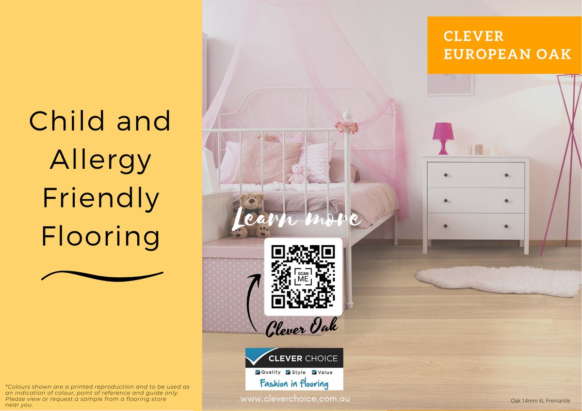 Clever Choice European Engineered Oak floors are child and allergy-friendly! Easy to maintain and clean!
.⁠
- Independently tested for fire, slip, and noise impact⁠
- Trims and accessories to suit⁠
- Custom-made stairnosing⁠
.
cleverchoice.com.au