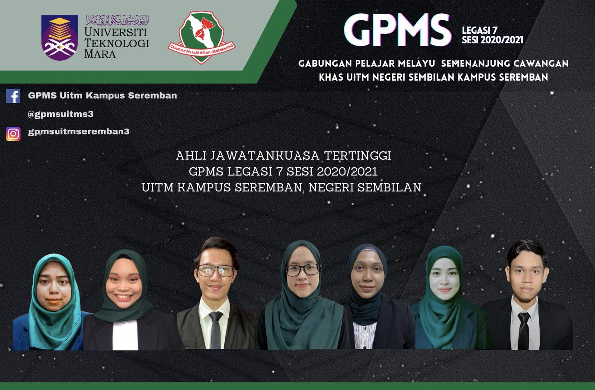 gpmsuitms3's tweet photo. Ahli JawatanKuasa Tertinggi GPMS Legasi 7 Sesi 2020/2021. 

Belajar terus belajar. 

#GPMS
#GPMSUITMSEREMBAN
#GPMSNEGERISEMBILAN
#UITMDIHATIKU https://t.co/FpPqIz3APy