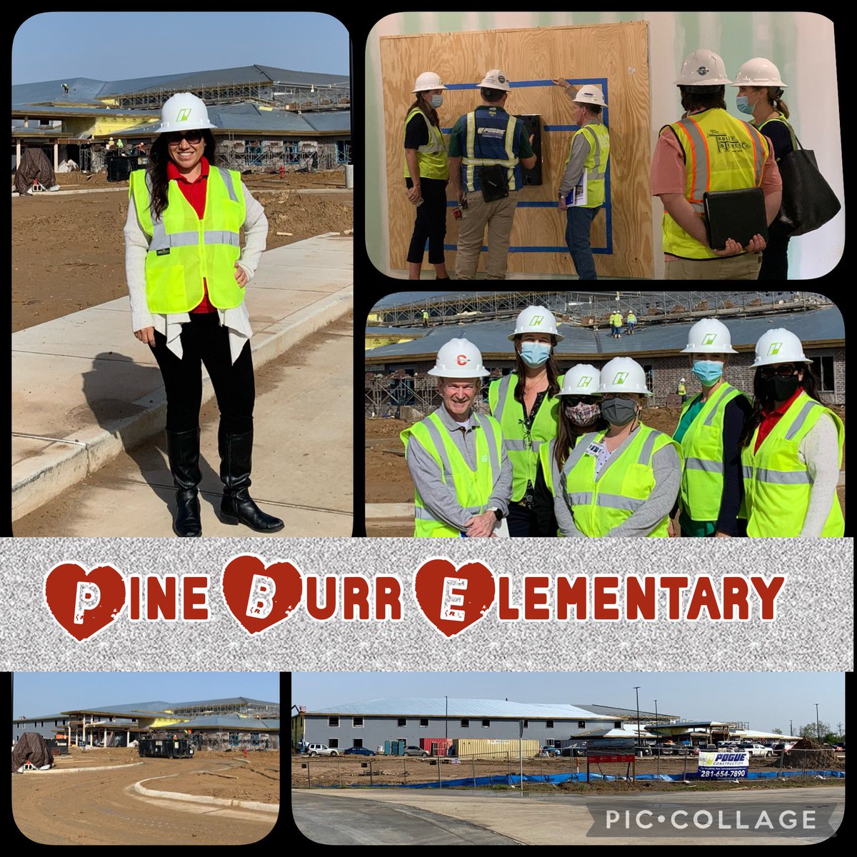 ClaThomas_PLE's tweet photo. Pine Burr is coming along!! ❤️ So exciting to see the exterior of the building! This is going to be a beautiful campus. Thank you @CISD_DigiLearn and @MariaSilvaCISD for your support and input today. 👍 @ClevelandISDTX #just4kids https://t.co/0HX7PTvkPE