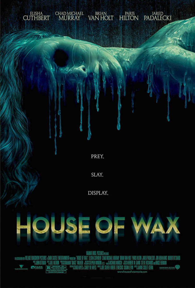 EugWSerra's tweet photo. On this day in 2005, HOUSE OF WAX was released! #HouseOfWax2005 #ElishaCuthbert #ChadMichaelMurray #BrianVanHolt #JaredPadalecki #JonAbrahams #RobertRichard #ParisHilton #DamonHerriman #DragiciaDebert #SamHarkess #MurraySmith #Fangoria243 https://t.co/HeRrrVlBzS