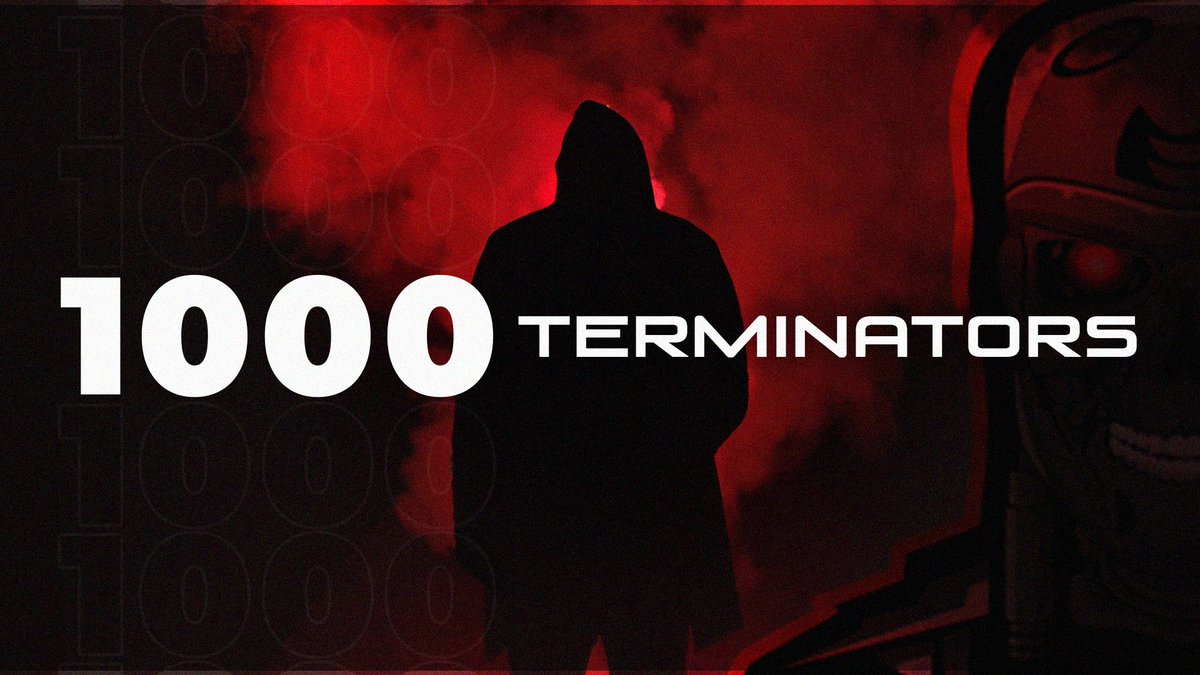 TerminatorCooks's tweet image. ⚙️⚙️1,000 total Terminators! Stay tuned for a huge giveaway⚙️⚙️