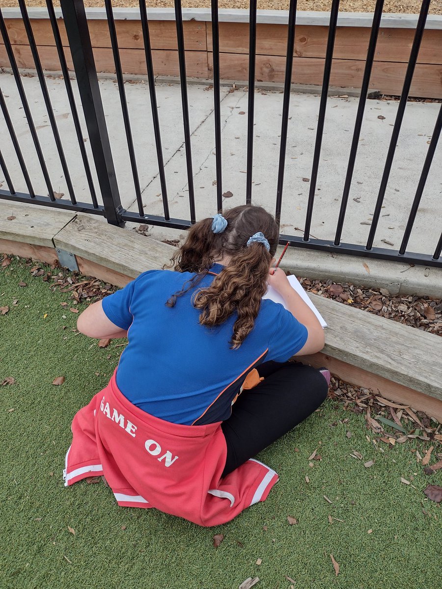 MissB_ACPS's tweet photo. 5E enjoying some writing time outside. @AitkenCreekPS https://t.co/60ItlApuM5
