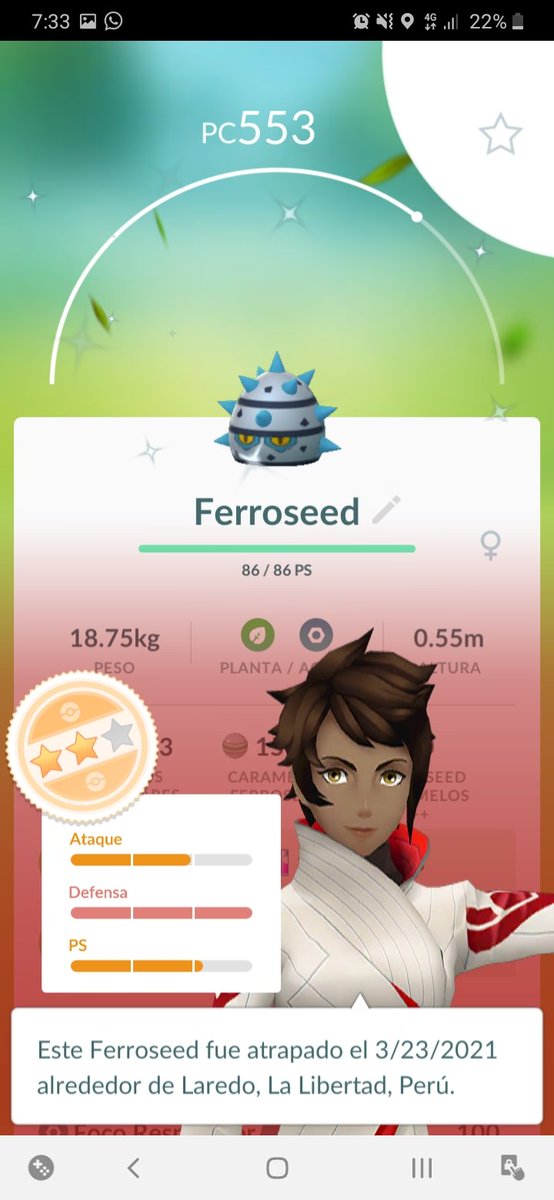 DeyvinGo's tweet photo. Cuando ya no esperaba nada, me salió este pequeño 🥳😁😁 #shinny  #PoGO #caminantes https://t.co/ygj8GACK5R
