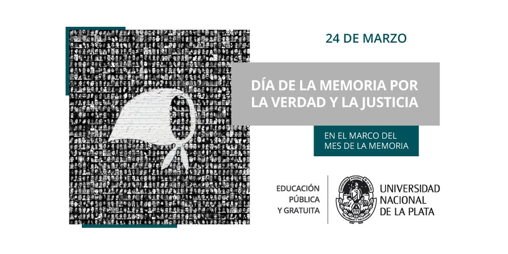 unlp's tweet photo. #MemoriaVerdadYJusticia #PlantamosMemoria #45AnosDelGolpe #NuncaMas Mes de la Memoria en la UNLP https://t.co/tkbfiCDoeb