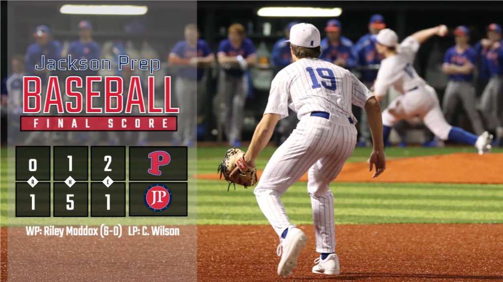 jprepbaseball's tweet photo. Prep opens conference play with a 1-0 win over Parklane. @riley_maddox1 threw a complete game shut out. He gave up one hit with 11K’s to move to 6-0 on the year. Prep travels to Parklane on Friday. https://t.co/zRu03OUPko