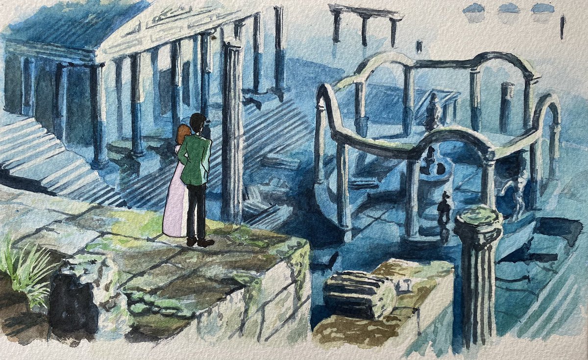 「カリオストロの城より 模写
『 隠された財宝か‥‥ 』
透明水彩、ワトソン紙

」|モトジママサユキのイラスト