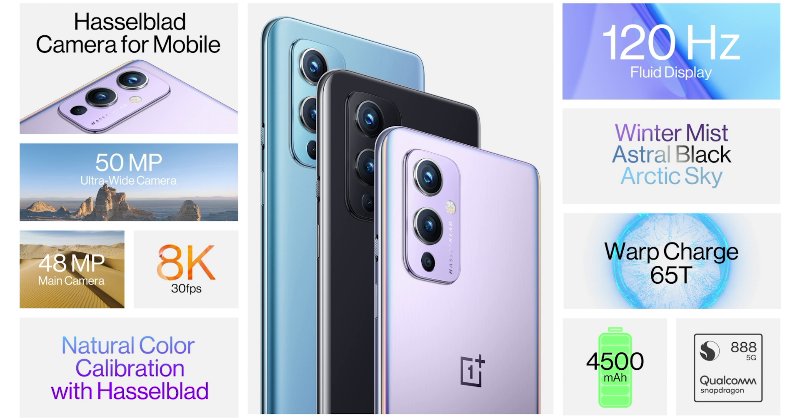 IshanWankhade's tweet image. #OnePlus9 5G Launched ✅
6.55&quot; FHD+ 120Hz AMOLED Display
#Snapdragon888
48+50+2MP Rear
16MP Front
4500mAh battery
65W fast charging
In-display F-S
#OxygenOS11
Dual Speakers
UFS 3.1
NFC
8.1mm thick
183g weight

8GB+128GB - Rs.49,999
12GB+256GB - Rs.54,999
