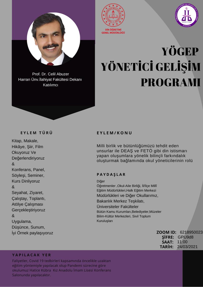 Şanlıurfa Milli Eğitim Okul Yöneticisi Arkadaşlarla hasbihâl edecez inşallah