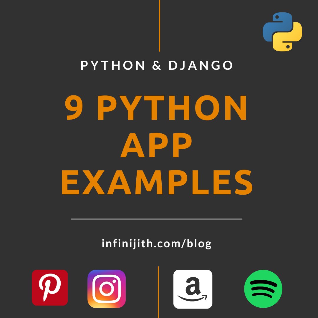 Infinijithtech's tweet image. Want to know all the applications made of Python and Django. Here is the top 9 Python app examples list for your reference. Read now!
infinijith.com/blog/python/ap…
#PythonAppExamples #PythonDjangoApp #hirepythondeveloper #pythonwebdevelopment #pythonappdevelopment #python #django