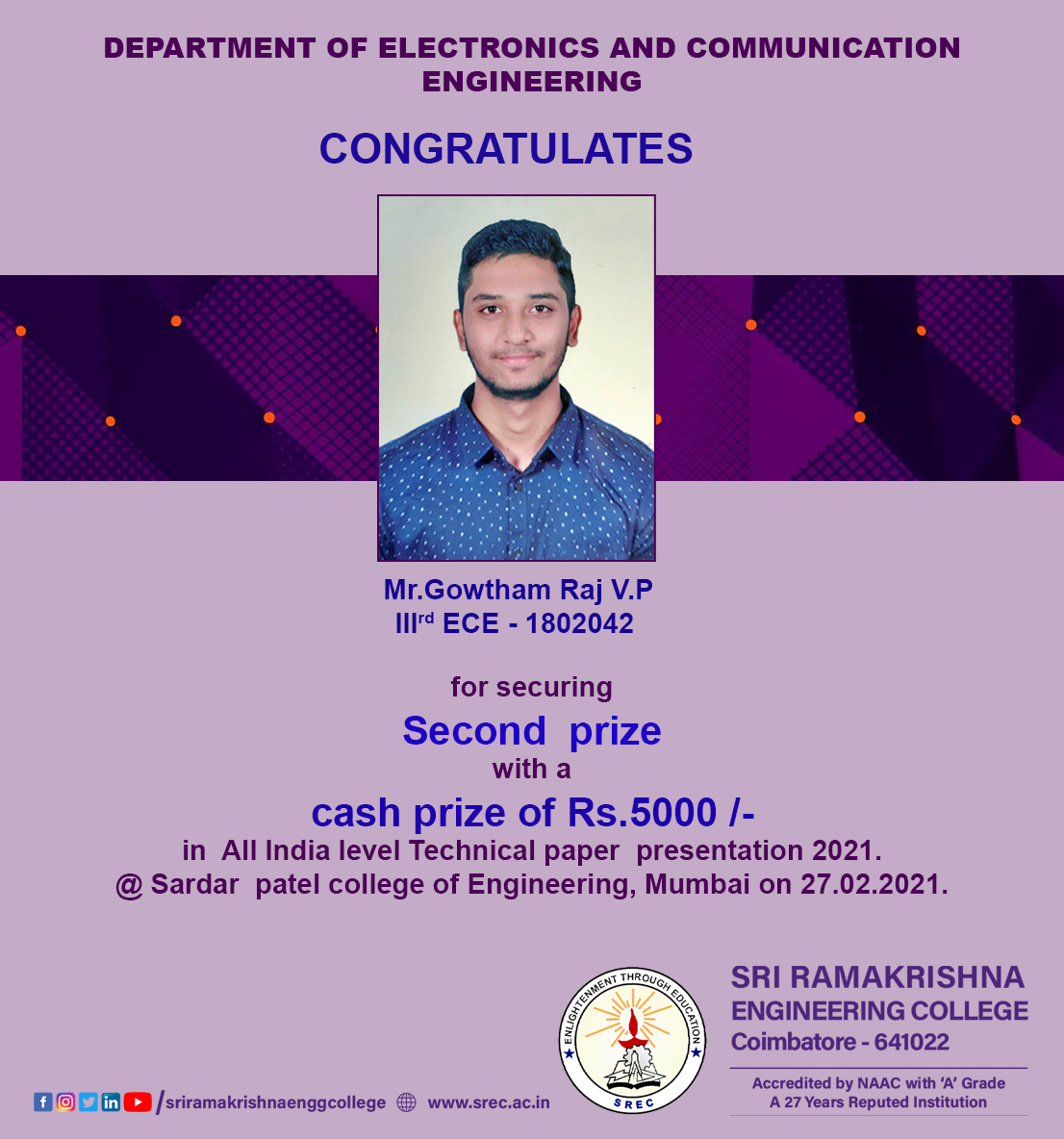 Sri Ramakrishna Engg College (@sreccbe) on Twitter photo 