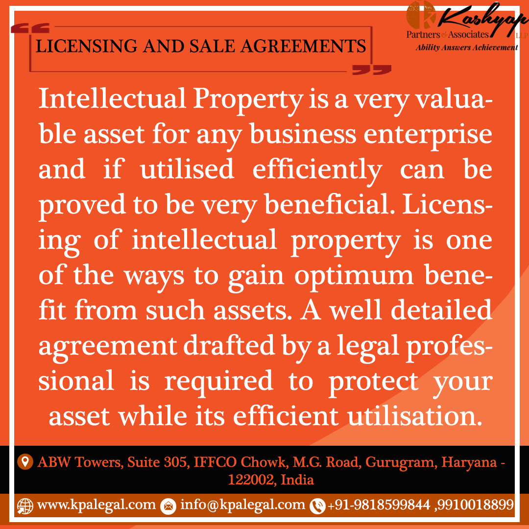 #LicensingAndSaleAgreements #IntellectualPropertyAttorney #IntellectualPropertyLaw