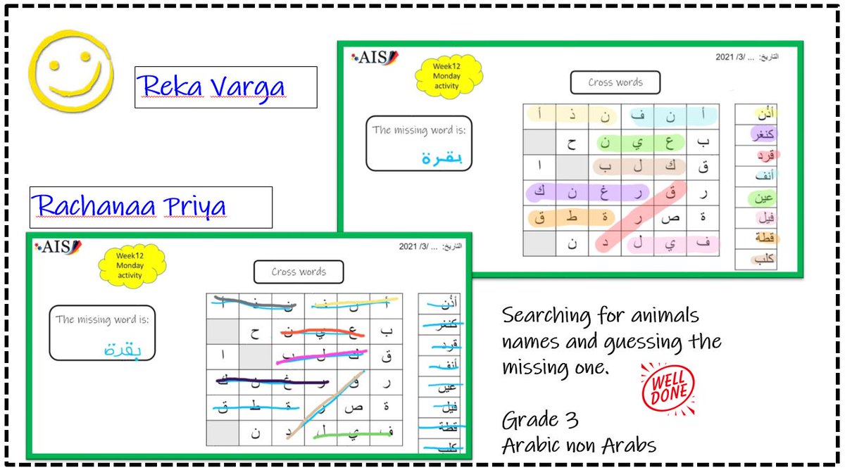 AIS_Grade3's tweet photo. Our #AISGrade3 students showing their understand of reading with an activity in their #AISArabicForNonArab class. https://t.co/nvAiKEmqTm
