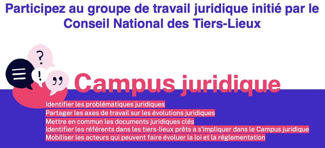 frtierslieux's tweet photo. 🚨Nos travaux sur les obstacles juridiques continuent !

Nous invitons les tiers-lieux qui souhaitent participer à partager leurs pistes de réflexions ou les solutions qu’ils sont parvenues à construire.

➡️ Via ce rapide questionnaire (5/10 minutes) 

https://t.co/9RpppcSMX1 https://t.co/TwjtZ0BVmK